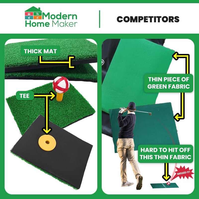 MHM 's Ultimate Indoor Golf Chipping Game Mat - Premium Practice Mat - Ideal Golf Simulator for Home Use - Image 3